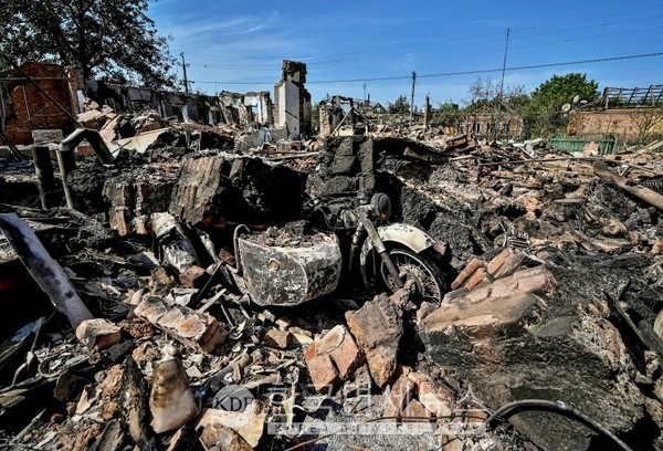 러시아군의 포격으로 초토화된 오리히우市 모습