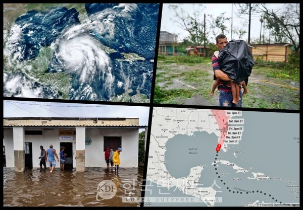 허리케인 이안이 강타한 쿠바, 홍수로 마을이 침수됐다