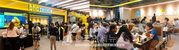 bhc치킨 태국 2호점 ‘센트럴 웨스트 게이트’점을 방문한 현지 고객들.